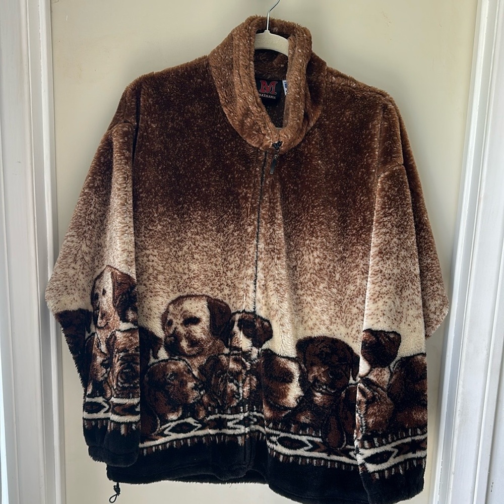 Vintage Mazmania Puppies Zip Up Fleece Jacket.